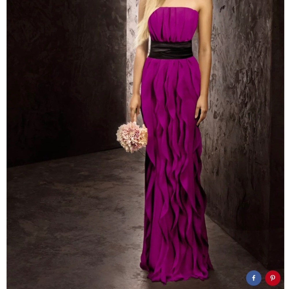 White by Vera Wang Strapless Magenta Dress